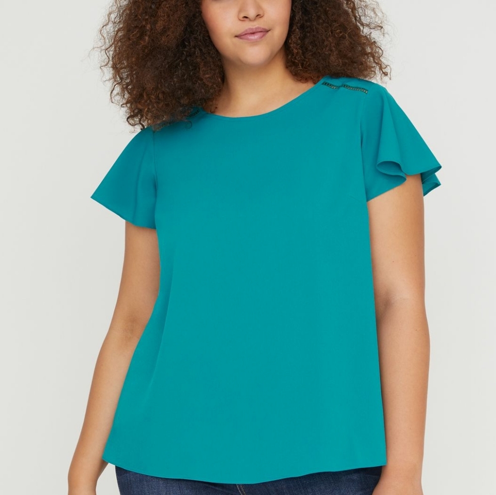 Lane Bryant Flutter Sleeve Top